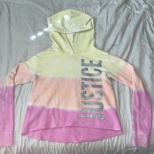Kids slightly cropped justice hooded sweatshirt